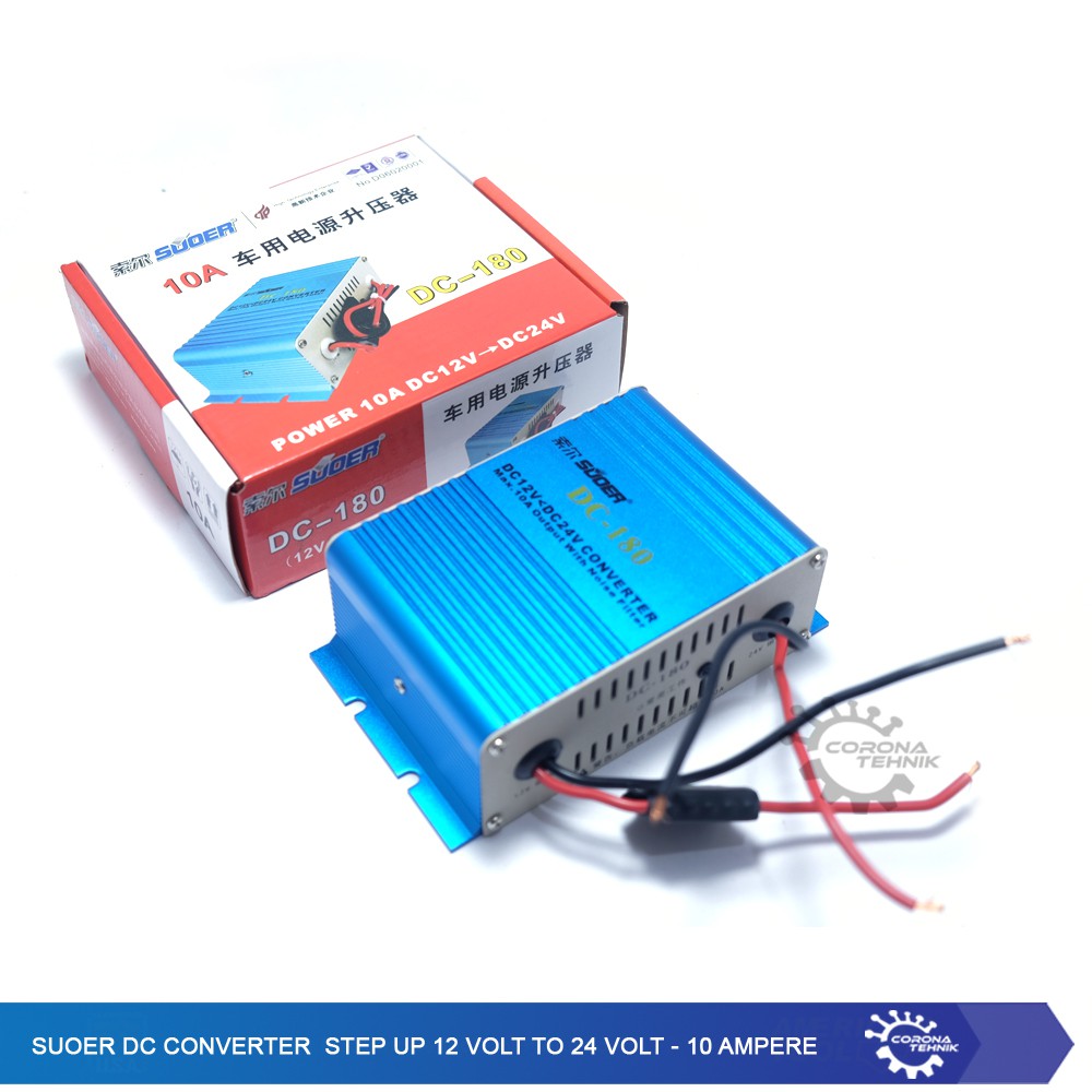 SUOER DC Converter Step Up 12 Volt To 24 Volt 10 Ampere