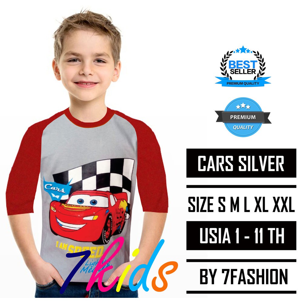 Kaos Anak laki-laki | Kaos Anak Perempuan | Pakaian anak Cars Silver