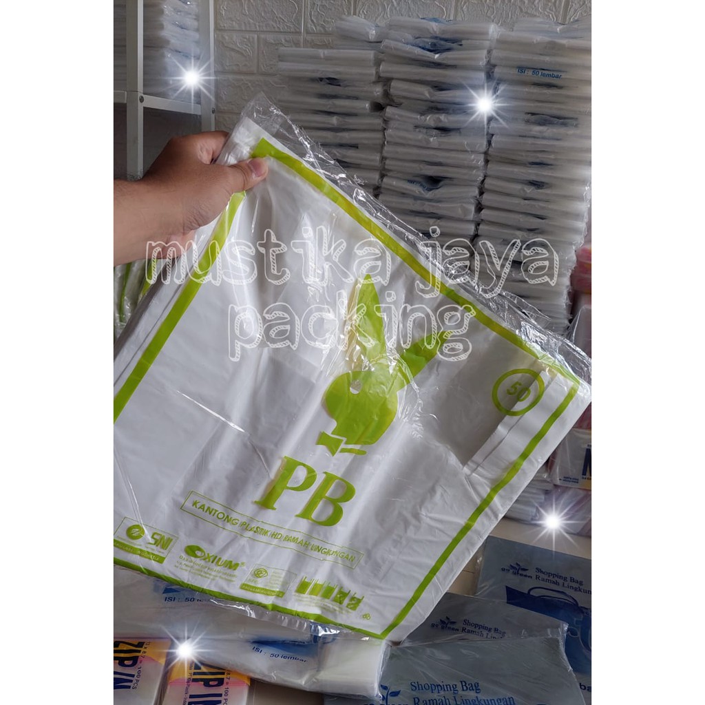 Kantong Kresek PLAY BOY JUMBO BESAR Ukuran 50 Warna Putih TEBAL