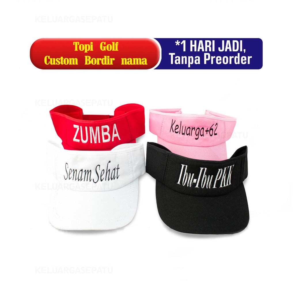 TOPI GOLF BORDIR CUTOME NAMA SATUAN TOPI GOLF CUSTOME SATUAN TOPI OLAHRAGA BORDIR