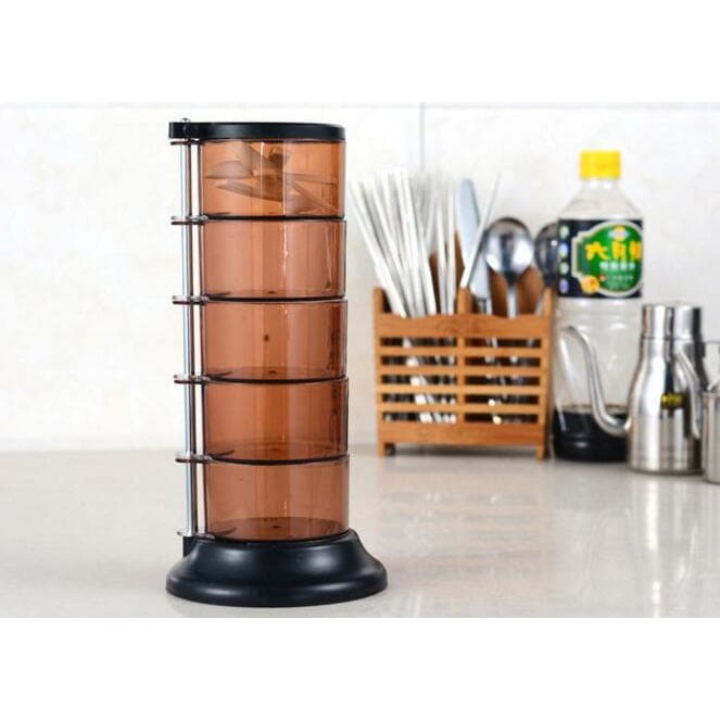 Promo peralatan Dapur Terkini Tempat Bumbu Rak bumbu 5 in 1 Set