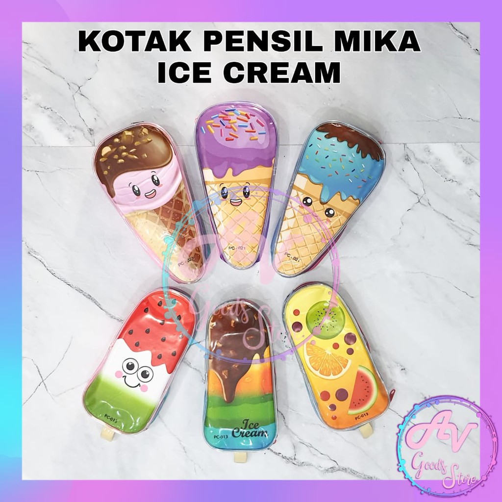 

kotak pensil / tempat pensil mika es krim lucu / KOTAK PENSIL MIKA ICE CREAM
