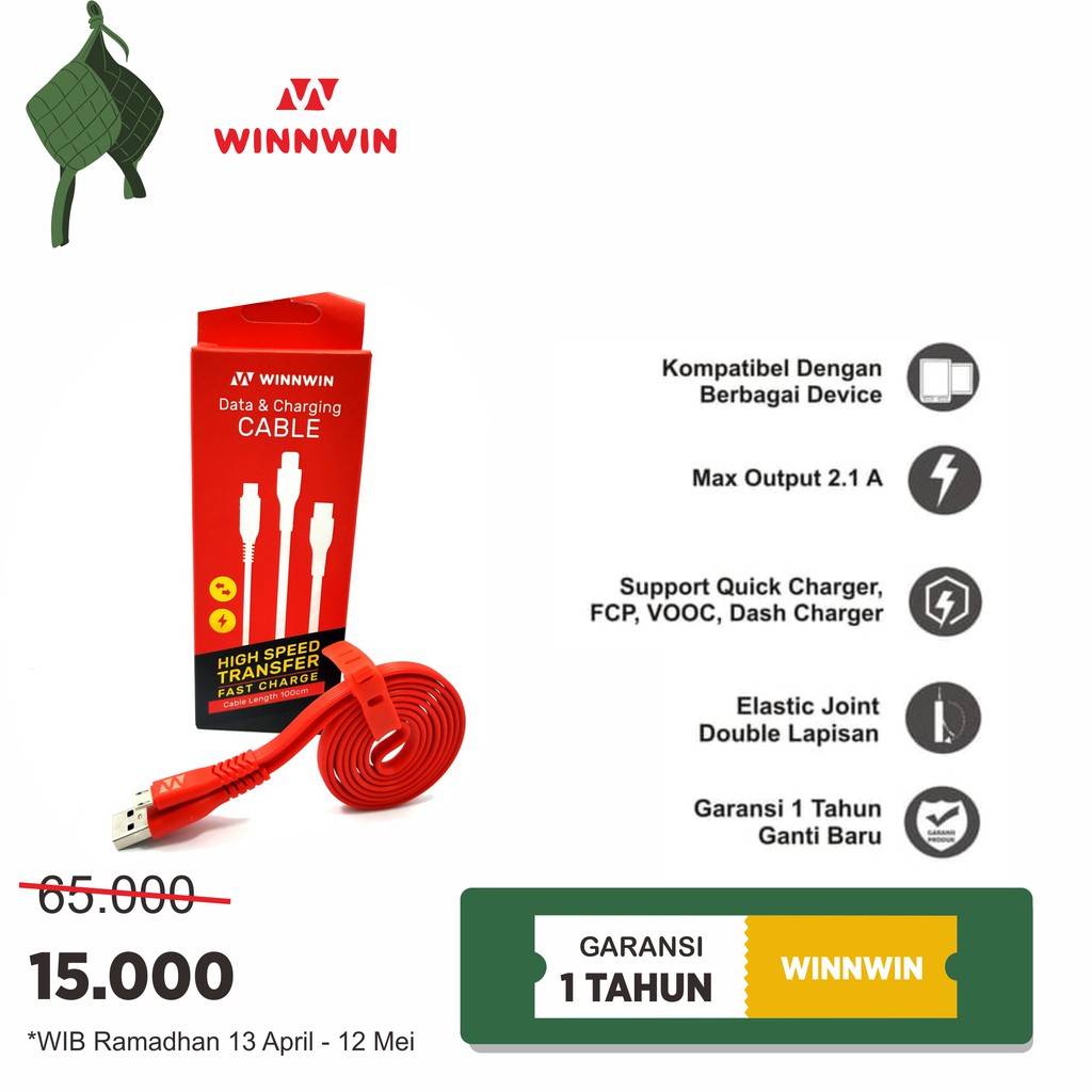 winNwin Kabel Data Charger  lightning Original 100%