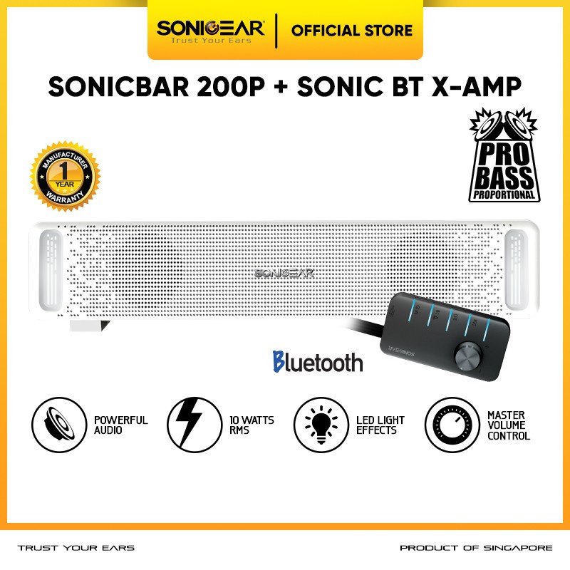 Speaker SonicGear Sonicbar 200-P + Sonic BT X AMP Bluetooth