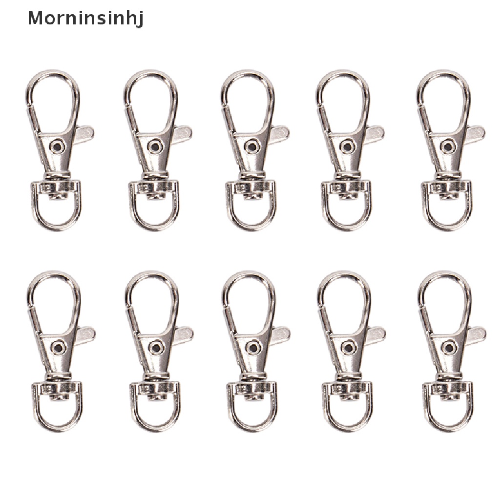 Mornin 10PC Silver Putar Trigger Klip Snap Lanyard Hook Tas Kunci Ring Hooks Hadiah id