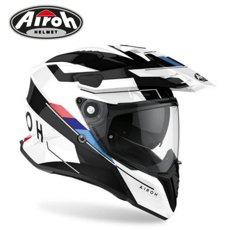 AIROH COMMANDER SKILL WHITE GLOSS HELM CROSS ADVENTURE AIROH COMMANDER ORIGINAL