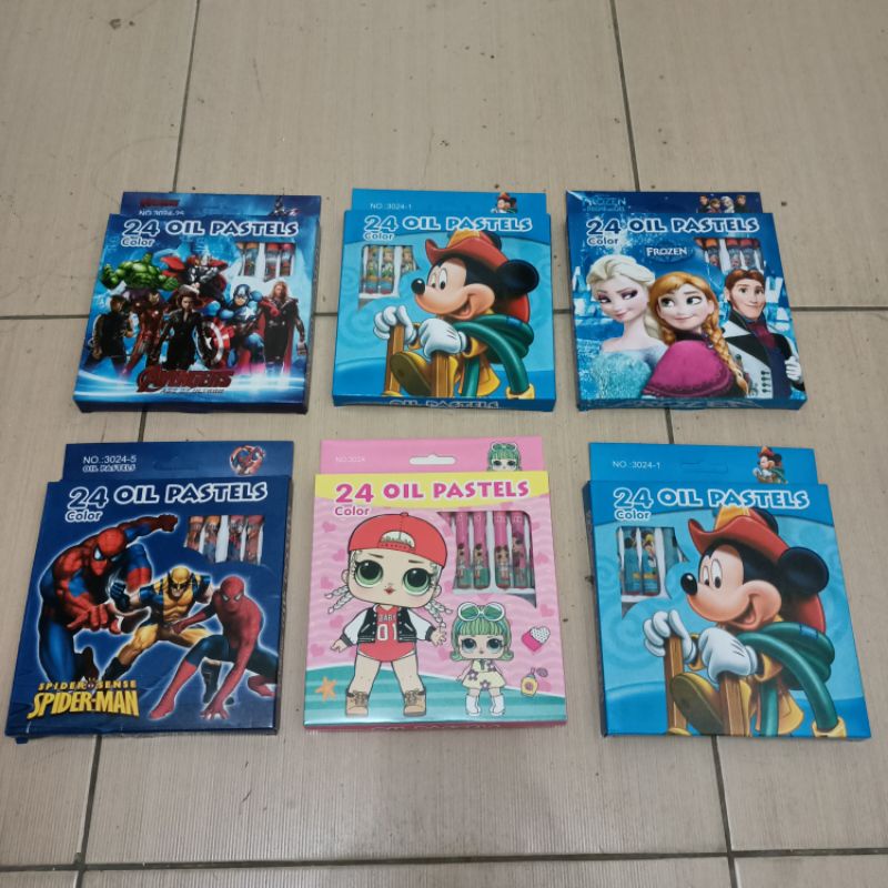 

Crayon mewarnai kotak kertas oil pastel 24 warna