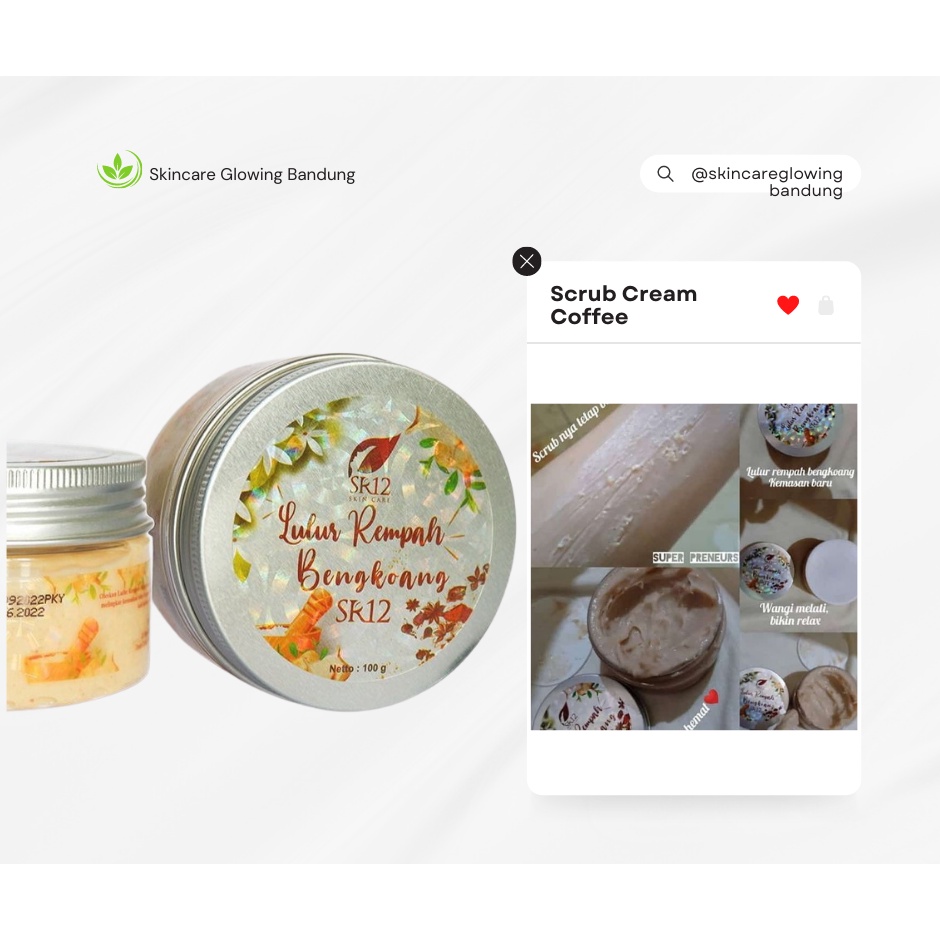 Lulur Rempah Bengkoang SR12 Lulur Perontok Daki Body Scrub Whitening Lulur Rempah Alami Pemutih Badan Permanen