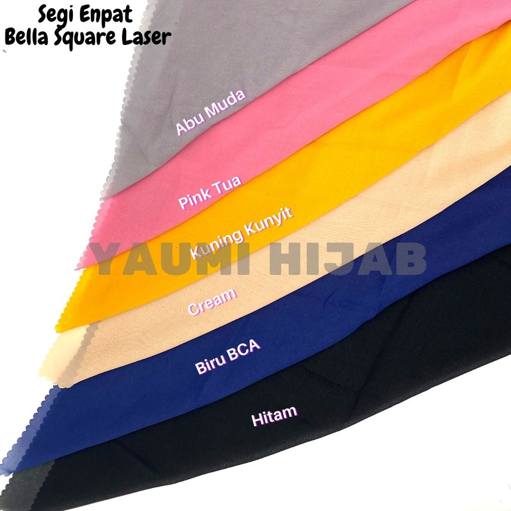 Bella Square Laser Jilbab Segi Empat Polycooton Premium 110 x 110 CM