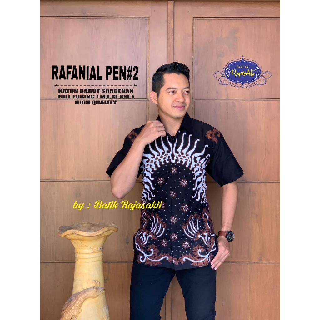 RAFANIAL PEN 2 Kemeja Batik Pria Lengan Pendek Katun Halus FULL FURING Rajasakti