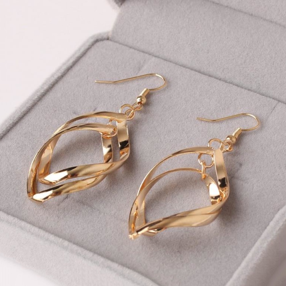 Hu Hu Hu Hu Hu Alat Bantu Pasang Kacamata♡ Anting Kait Gantung Panjang Wanita Desain Spiral Gaya Elegan Untuk Pesta