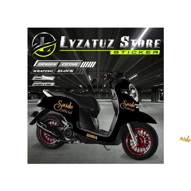 stiker cutting scopy saide official gold (bisa custom warna)