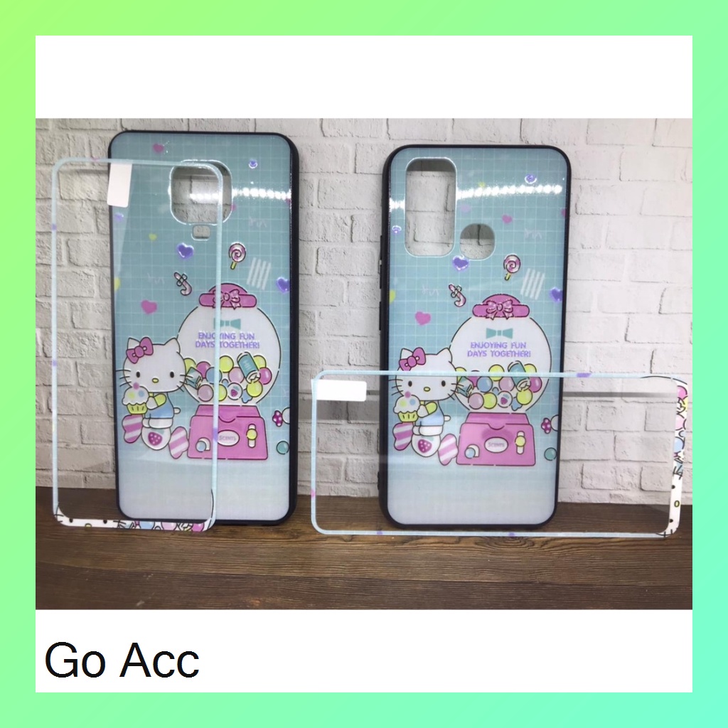 Softcase Tempered Glass karakter Oppo A1k,Realme C2,A31/Neo 5,A37,A3s,C1,A52 A72 A92,V5,A5s,A7,A12,A11k, 2 Pro,U1,U2,5/C3/5i,7,7i,C17,C11,C12,C15,Samsung J2 Prime,Vivo Y11 Y12 Y15 Y17 Y30 Y50 Y91 Y91C Y93 Y95 Xiaomi Redmi 3s,8A 9/Prime,Note HCTG 24