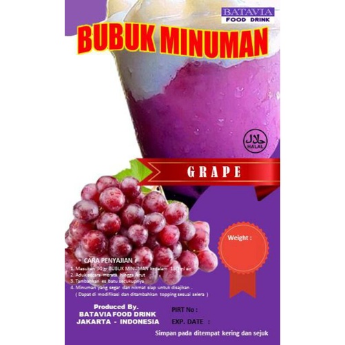 

BUBUK MINUMAN 1KG/1000GRAM RASA ANGGUR/SERBUK MINUMAN ANEKA RASA/BUBUK MINUMAN KEKINIAN/BUBUK POWDER DRINK/POWDER MINUMAN BUBUK/MINUMAN KEKINIAN/BUBUK MINUMAN BOBA/BUBUK BOBA MINUMAN/MINUMAN KEKINIAN