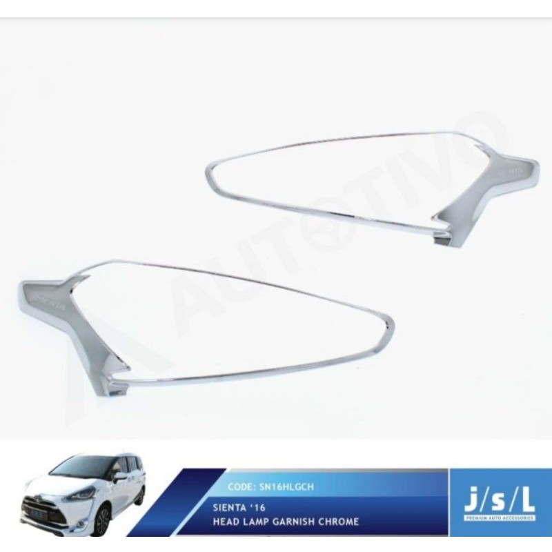 Toyota Sienta Garnish Lampu Depan JSL Krom-Head Lampu Garnish Chrome