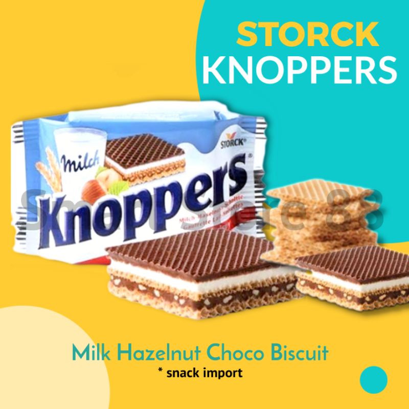 

STORCK KNOPPERS 75GR SNACK BISCUIT WAFER KRIM SUSU COKLAT