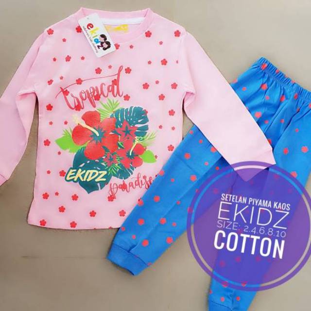 Piyama Kaos Anak Perempuan Ekidz