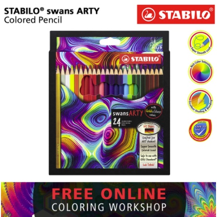 

STABILO swans ARTY Colored Pencils 24 pcs / Pensil Warna isi 24 pcs