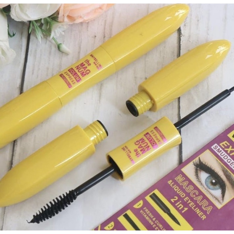 [Termurah] Mascara dan Eyeliner Maybelline / Revlon 2 in 1 waterproof