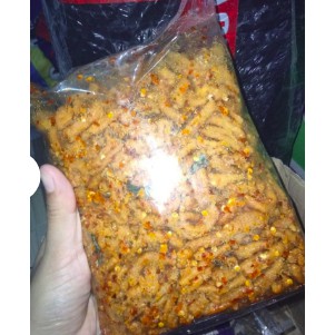 

Kripik Usus Krispi 250gr Original/Pedes Asin/Pedas Daun Jeruk by BASRENG MEDOK