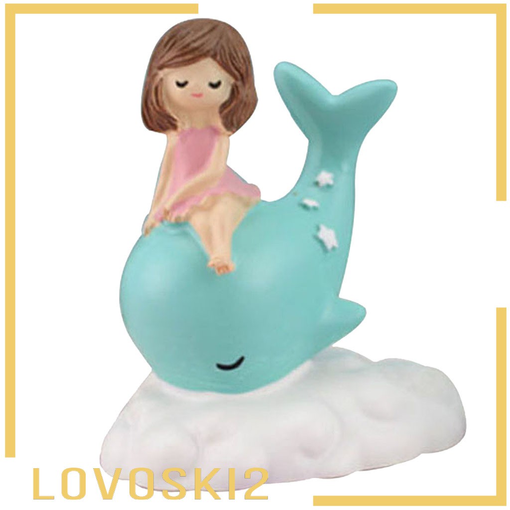 Lovoski2 Desktop Girl And Dolphin Figurine Statue Room Car Decor Ornament Creative Shopee Indonesia