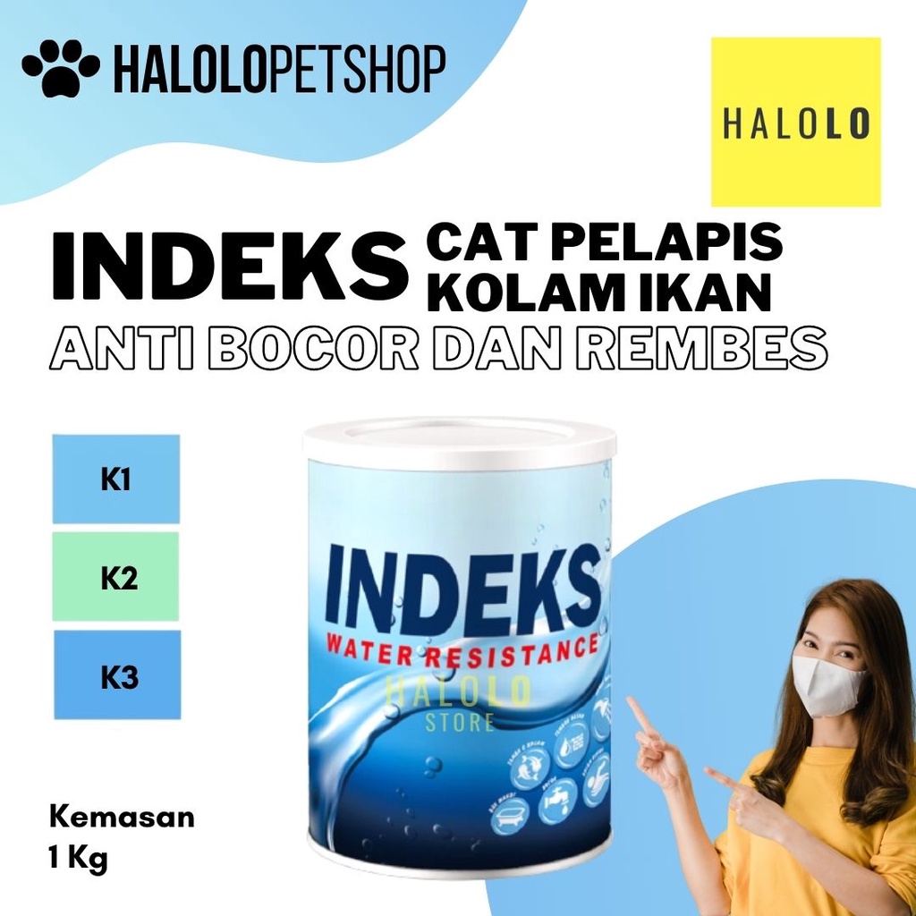 Cat Kolam Ikan Koi Anti Bocor Rembes INDEKS Cat Pelapis Kemasan 1 kg