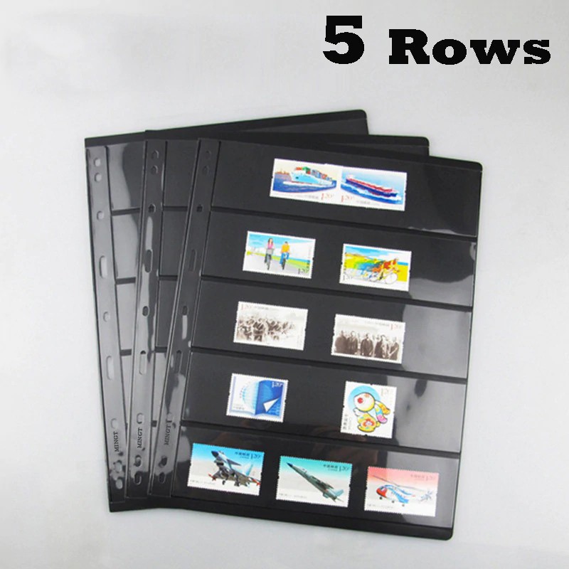 

IMPORT 10PCS/4PCS Postage Stamp Album Sheets Professional PCCB 5 Rowall Post Stamps Album Pages