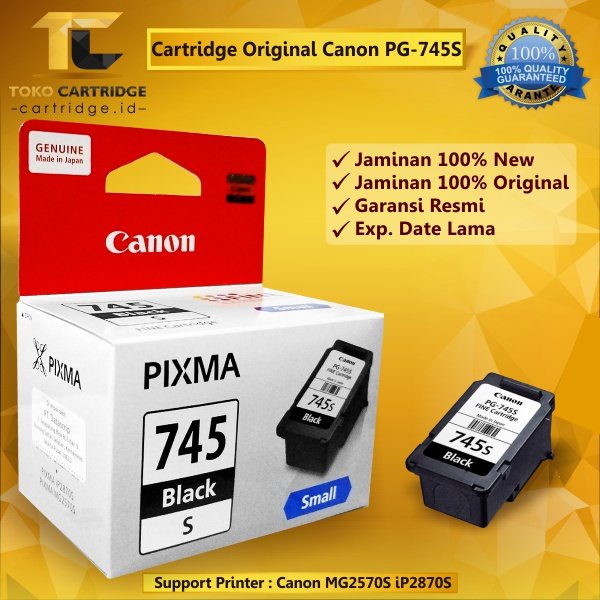 Jual Cartridge Original Canon Small PG745s PG745s 745 Black Shopee