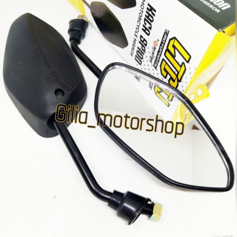 Spion Standar Beat New LTC Scarlett Racing Kaca Datar Putih Universal Honda