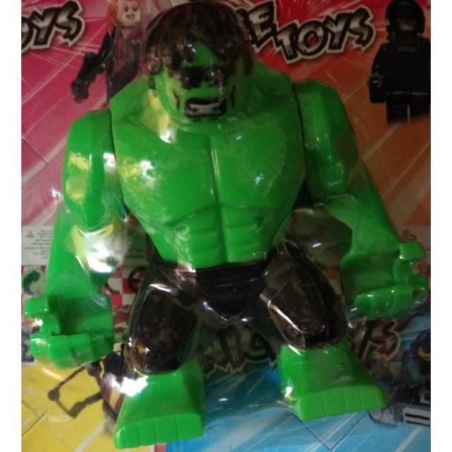 Mainan anak edukasi robot hulk nice toys warna merah dan hijau