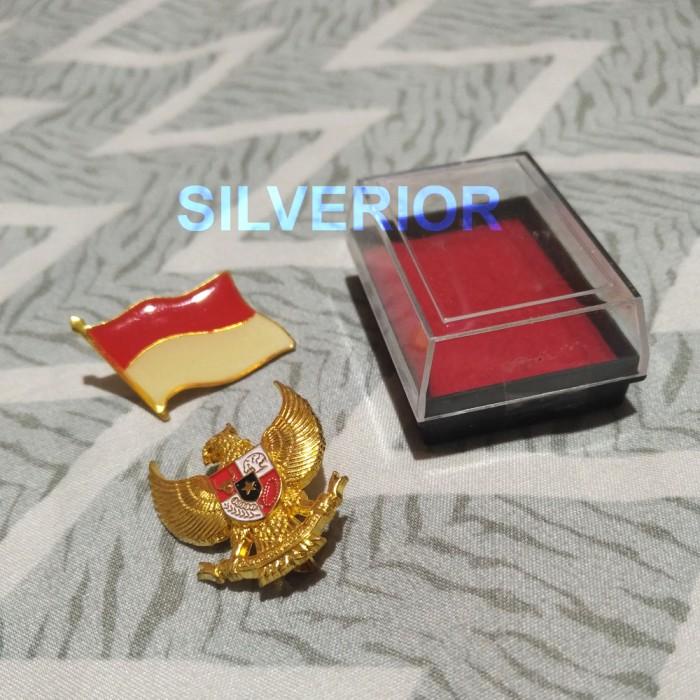 Pin | Pin Lencana Bros Logo Garuda Pancasila Merah Putih Logam