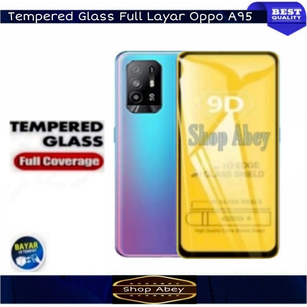 TEMPERED GLASS LAYAR FULL OPPO A95 2021 ANTI GORES LAYAR FULL OPPO A95 2021 - NEW