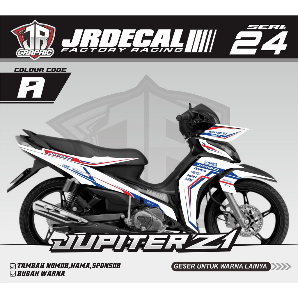 STRIPING JUPITER Z1 PUTIH GRAFIS MINIMALIS RACING- STICKER STRIPING JUPITER Z1 SEMIFULL VARIASI CUST