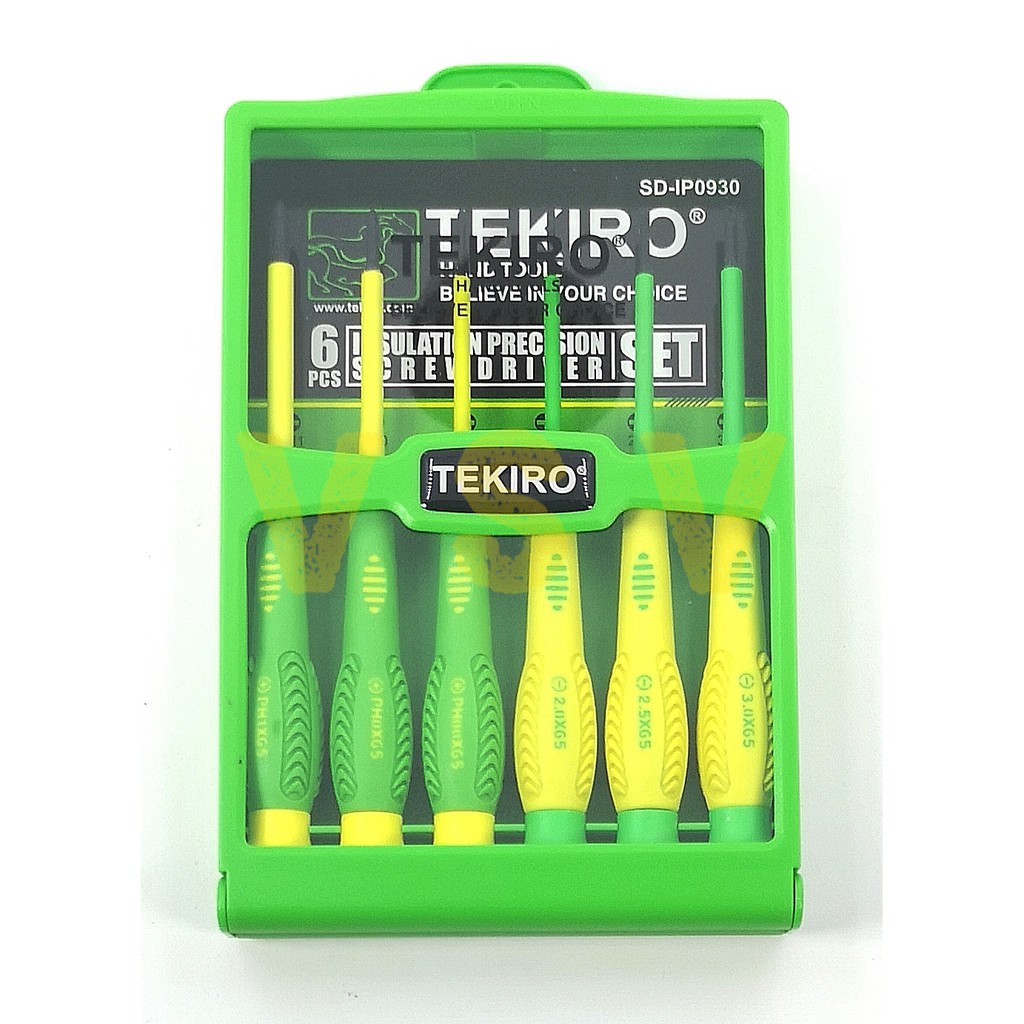 TEKIRO OBENG LISTRIK PRESISI set 6 pcs / insulation precision screwdriver set 6 pcs