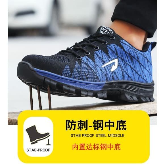 Asli Safety shoes pria/wanita timber warna biru sporty modif king trend Recomended