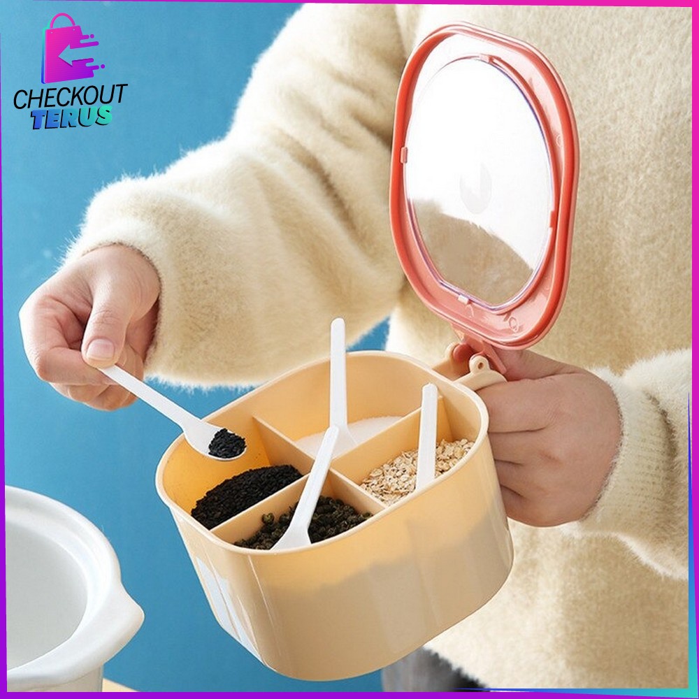 CT C202 Kotak Bumbu Dapur Set 4 IN 1 Wadah Bumbu Dapur Portable Tempat Garam Tempat Penyimpanan Bumbu Dapur