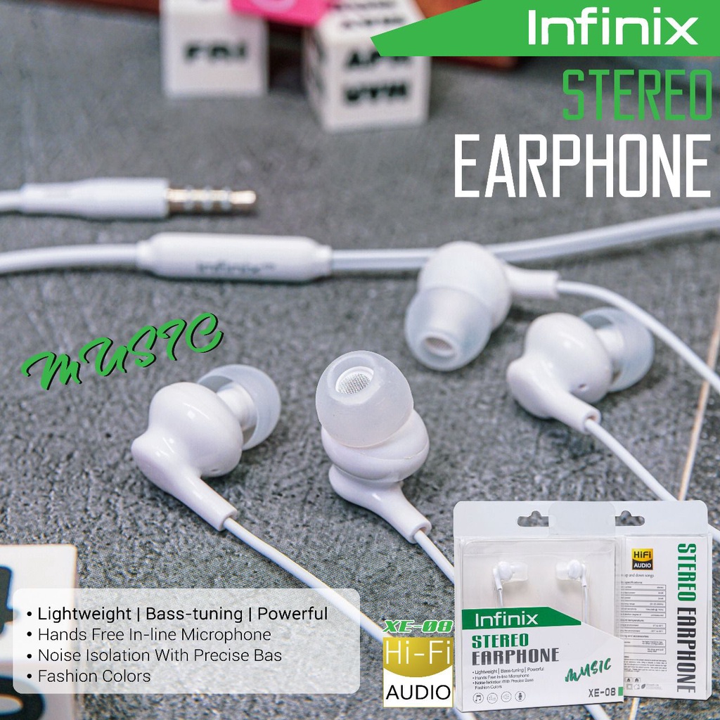 [SO] Hf Handsfree Headset Infinix XE-08 Original Suara Bagus