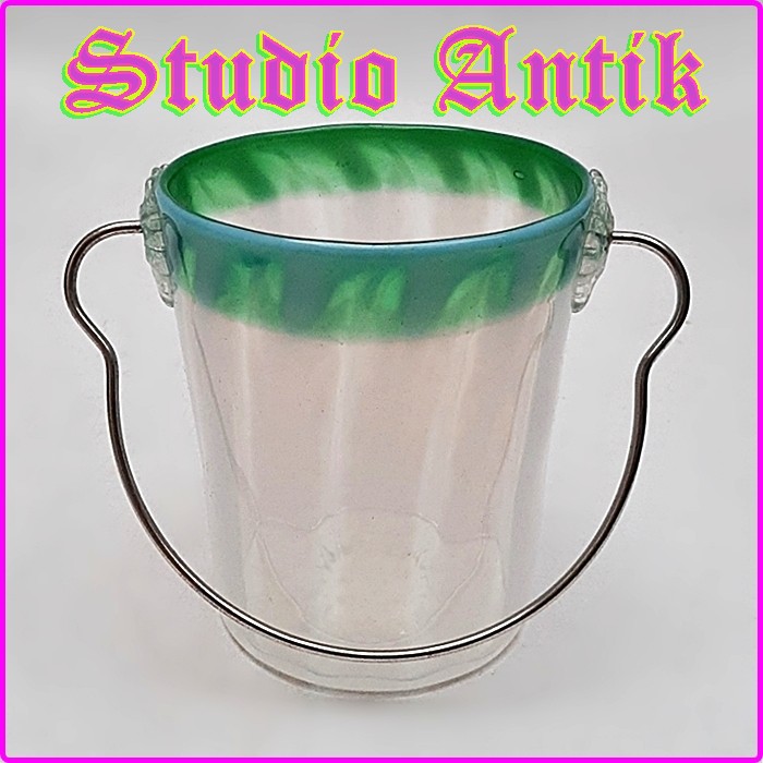ANTIQUE GLASS ICE BUCKET 23816 - TEMPAT ES - TEMPAT ES MILKY