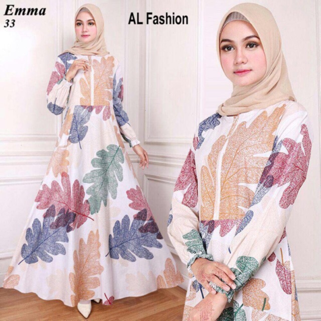 AB AgenBaju Official Shop - maxi emma motif bunga gamis 