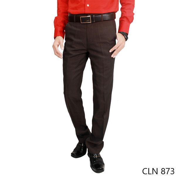 Mens Formal Pants Trousers Katun Coklat Tua - CLN 873