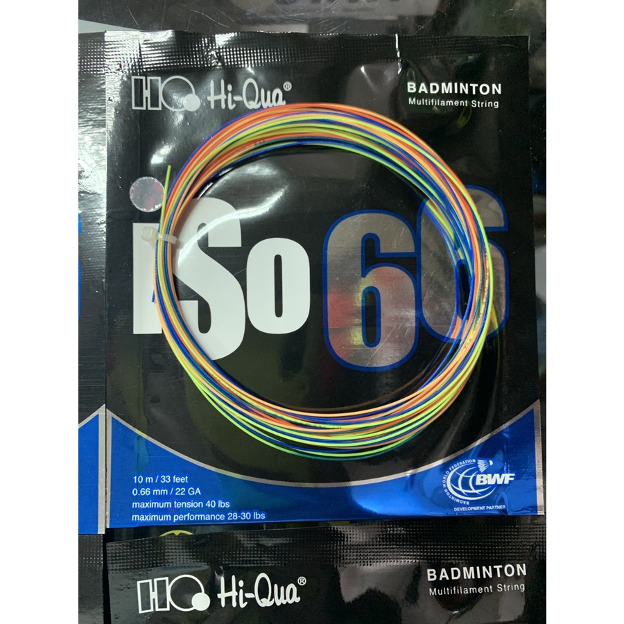 Senar Badminton NEW HIQUA ISO 66 RAINBOW WARNA WARNI ORIGINAL