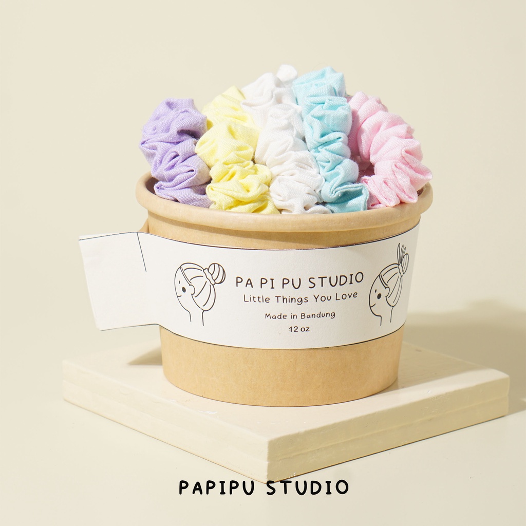 Papipustudio - Scrunchies ikat rambut kunciran Pastel series