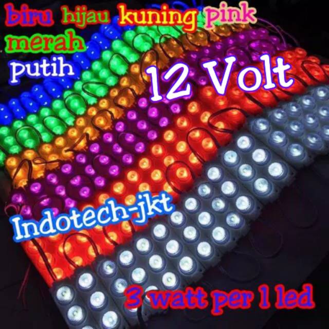 Lampu Led Kolong Mobil Motor 12 Volt 3 Mata 3 Watt