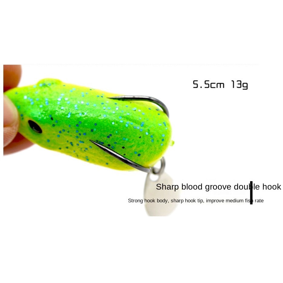 Umpan Pancing Soft Bait Bentuk Katak Panjang 5.5cm Berat 13g Dengan Kail