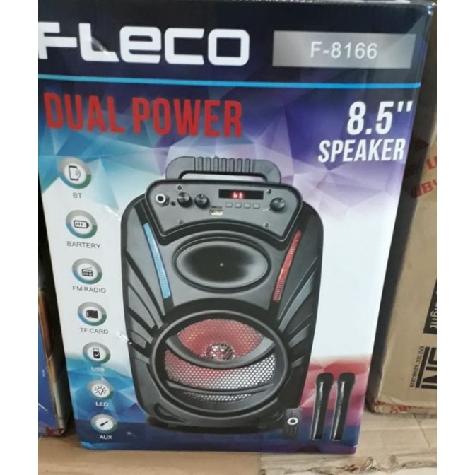 Speaker Bluetooth Fleco F -8166 + Bonus 2 Mic Wireles