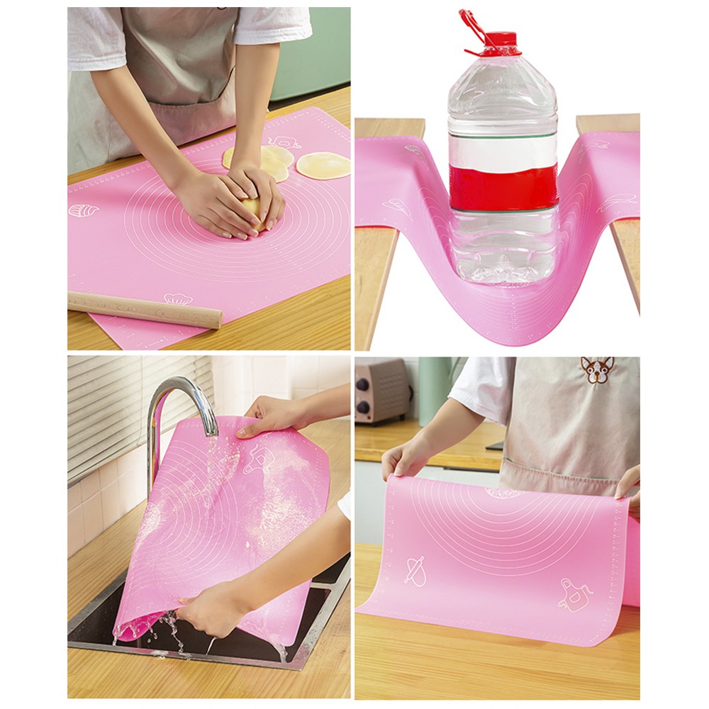 HOVELSHOP Alas Silikon Adonan Roti Kue Pastry Mat Silicone Tatakan Dapur