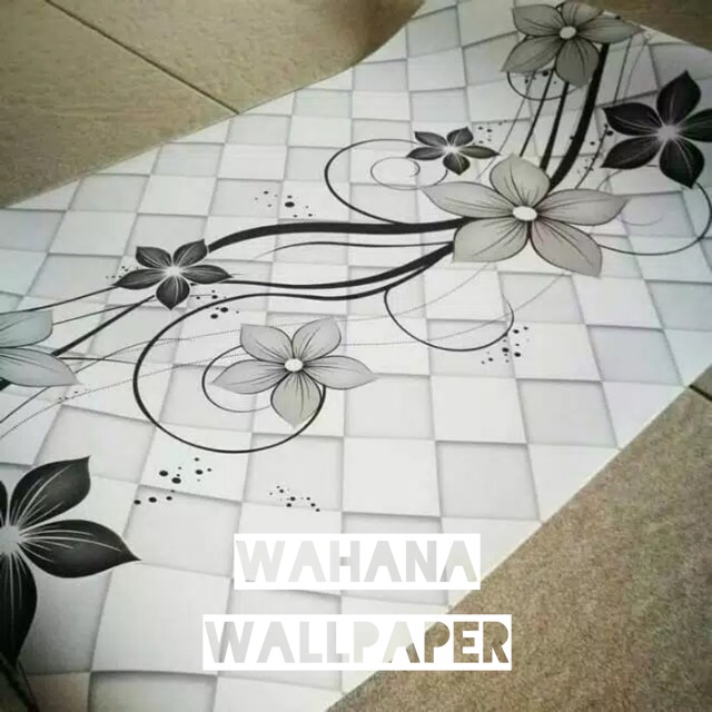 WALLPAPER STICKER BUNGA HITAM SALUR