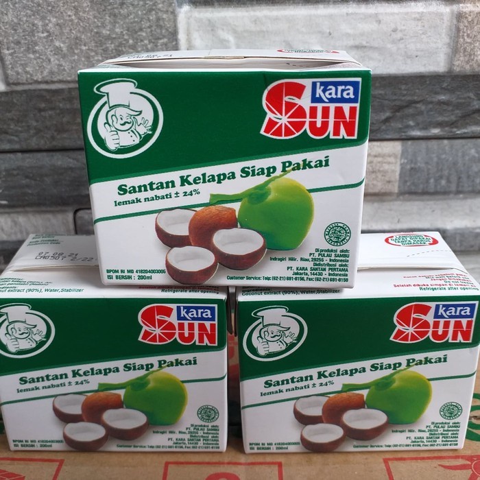 Sun Kara Santan Kelapa 200ml Santan Kelapa Kotak Siap Pakai 200 ml