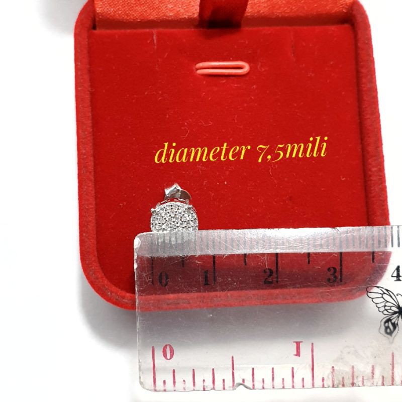 GIWANG PERAK 925 / ANTING TUSUK PERAK 925 LAPIS EMAS PUTIH / ANTING GIWANG TUSUK STUD AT284