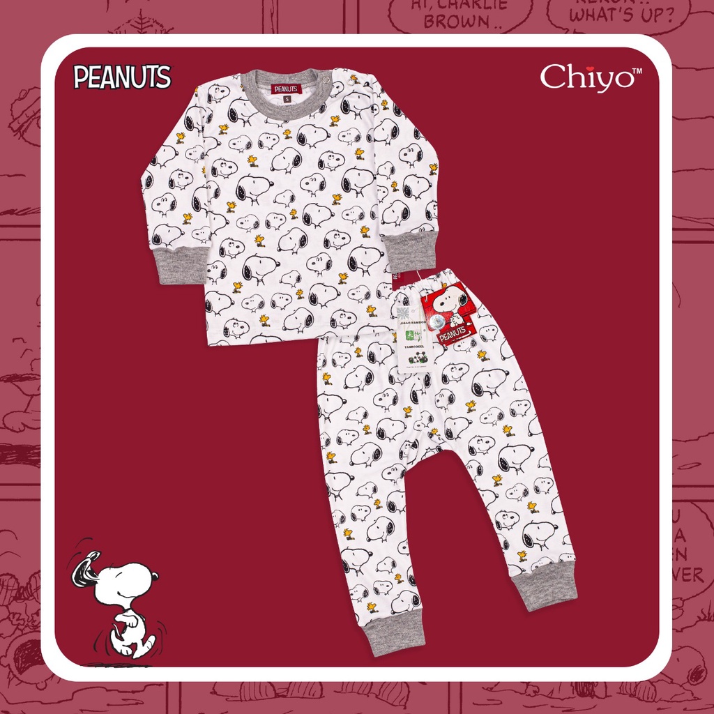 Chiyo Oblong Panjang Celana Panjang Bamboo Print Snoopy